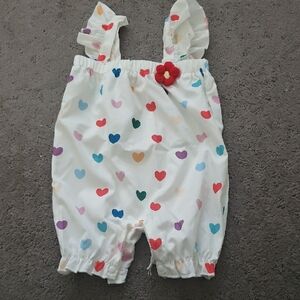 Colorful Heart Print Kids Romper